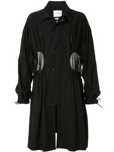 Yoshiokubo пальто с сетчатыми вставками