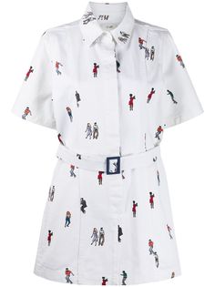 Kirin платье-рубашка с короткими рукавами и принтом