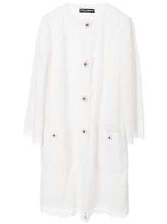 Dolce & Gabbana кружевное однобортное пальто