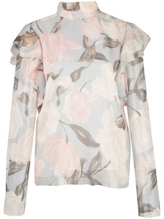 Jason Wu Collection блузка с цветочным принтом и оборками