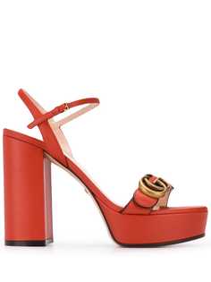 Gucci босоножки на платформе с логотипом Double G