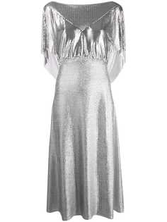 Paco Rabanne платье миди с сетчатыми вставками