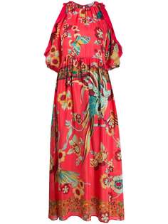 RedValentino длинное платье с цветочным принтом