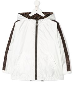 Fendi Kids легкая куртка с логотипом и контрастными полосками