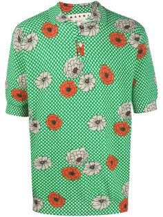Marni рубашка-поло с цветочным принтом