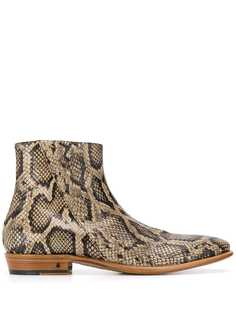 John Varvatos ботинки с тиснением под змеиную кожу