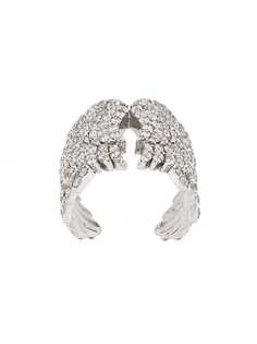 Monan коктейльное кольцо в форме крыльев из белого золота с бриллиантами