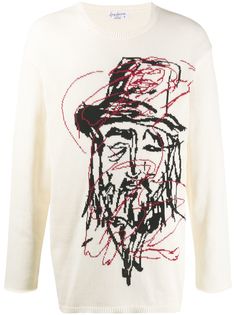 Yohji Yamamoto джемпер Yohji вязки интарсия