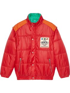 Gucci пуховик с нашивкой-логотипом