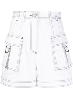 Balmain шорты карго с контрастной строчкой