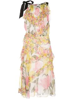 Jason Wu Collection ярусное платье с цветочным принтом