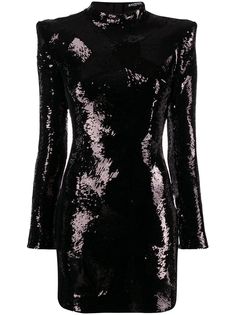 Balmain платье с пайетками и подплечниками