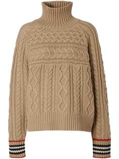 Burberry джемпер с манжетами в полоску Icon Stripe