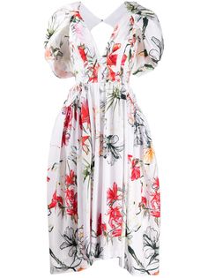 Alexander McQueen поплиновое платье миди Endangered Flower