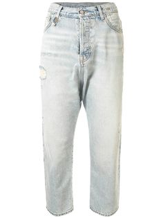 R13 укороченные джинсы с завышенной талией