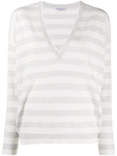 Brunello Cucinelli кашемировый джемпер в полоску