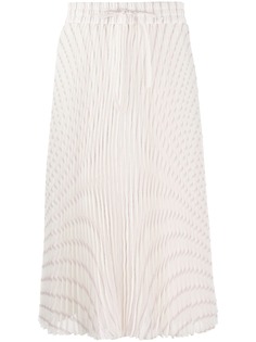 RED Valentino плиссированная юбка в полоску с блестками