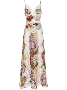 Dolce & Gabbana шифоновое платье макси с цветочным принтом