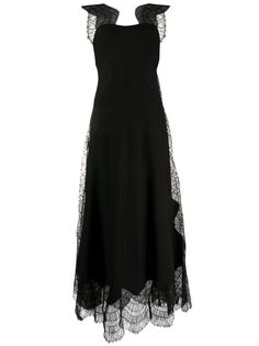 Givenchy длинное платье с кружевом