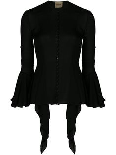 Khaite расклешенная блузка на пуговицах