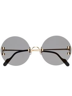 Cartier Eyewear солнцезащитные очки в массивной круглой оправе