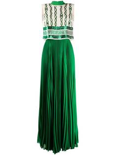 Elisabetta Franchi плиссированное платье макси
