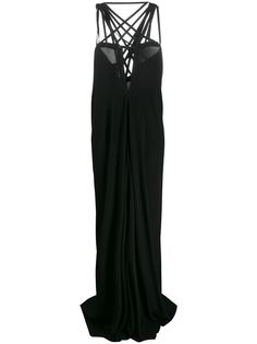 Rick Owens длинное платье с перекрестными бретелями