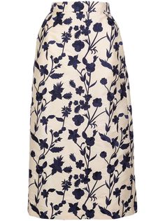 Brock Collection юбка миди с завышенной талией и цветочным принтом