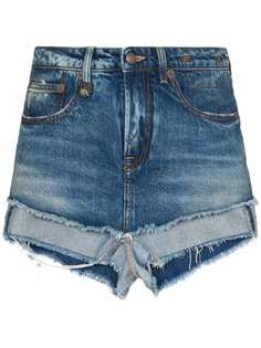 R13 многослойные джинсовые шорты