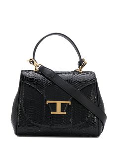 Tods сумка с пряжкой Т и тиснением под кожу змеи Tod’S
