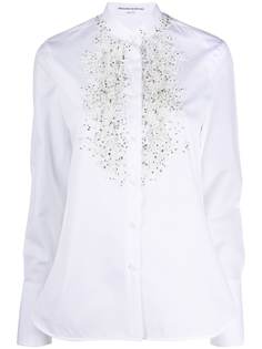 Ermanno Scervino рубашка с кружевом и вышивкой бисером