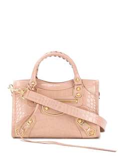Balenciaga мини-сумка на плечо City с тиснением под крокодила