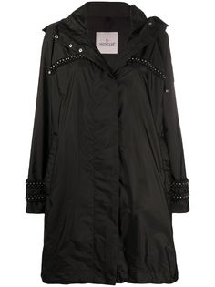Moncler пальто с капюшоном и баской