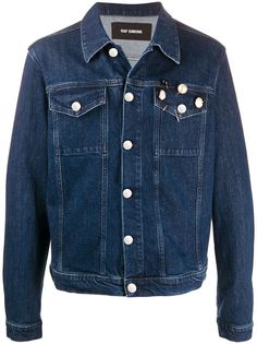 Raf Simons джинсовая куртка с декоративными значками