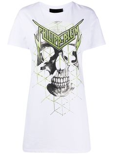 Philipp Plein платье-футболка с принтом Skull