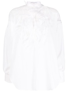 Ermanno Scervino рубашка с отделкой перьями