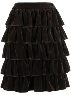 Chanel Pre-Owned расклешенная юбка с оборками