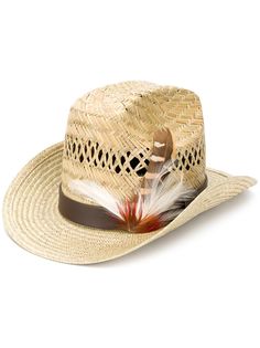 Saint Laurent ковбойская шляпа с перьями