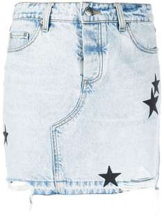 AMIRI джинсовая юбка с нашивками