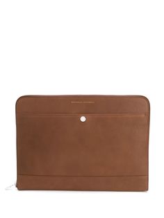 Brunello Cucinelli сумка для ноутбука с тисненым логотипом