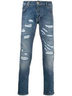 Philipp Plein джинсы кроя слим с эффектом потертости