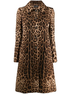 Dolce & Gabbana пальто с леопардовым принтом