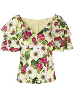 Dolce & Gabbana блузка с короткими рукавами и цветочным принтом