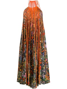 Stella McCartney длинное плиссированное платье с цветочным принтом