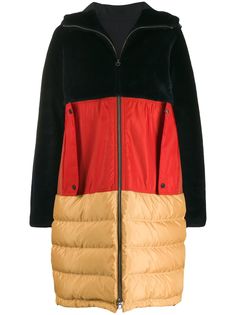 Liska пальто в стиле колор-блок с капюшоном