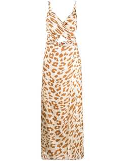 Nanushka платье с леопардовым принтом и вырезами