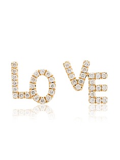 Rosa de la Cruz серьги-гвоздики Love из желтого золота с бриллиантами