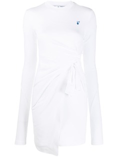 Off-White платье с запахом с вышитым логотипом