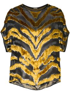 Adam Lippes блузка с тигровым принтом