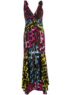DVF Diane von Furstenberg платье с V-образным вырезом и графичным принтом